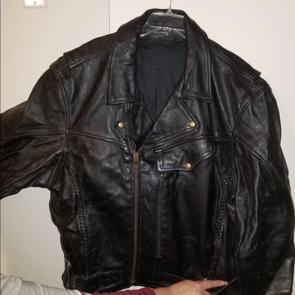 Men’s outlaw leather biker jacket